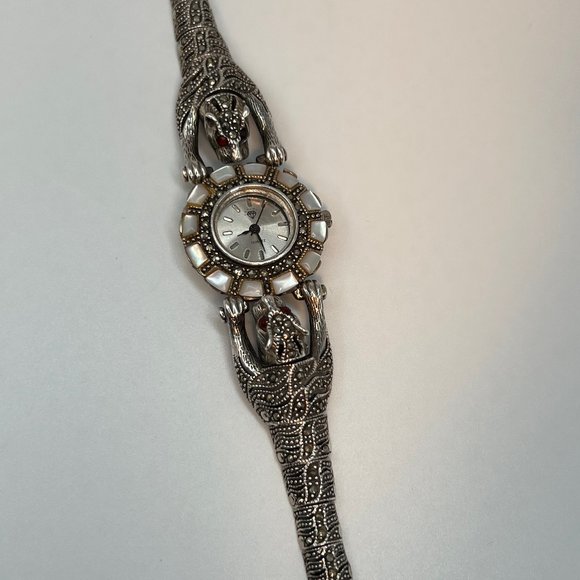 Ladies Vintage Sterling Figural Jaguar Watch - Picture 3 of 6